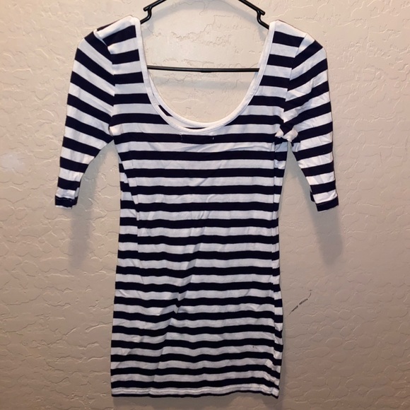 Navy blue striped dress - Picture 1 of 3